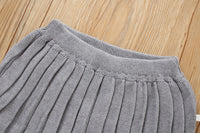 Load image into Gallery viewer, 2 Pieces Set Baby Kid Girls Embroidered Cardigan And Striped Skirts Wholesale 230105485
