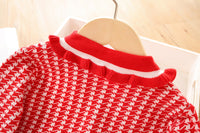 Load image into Gallery viewer, 2 Pieces Set Baby Kid Girls Checked Crochet Cardigan And Skirts Wholesale 230105492
