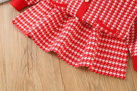 Load image into Gallery viewer, 2 Pieces Set Baby Kid Girls Checked Crochet Cardigan And Skirts Wholesale 230105492
