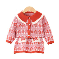 Load image into Gallery viewer, 2 Pieces Set Baby Kid Girls Cartoon Crochet Print Cardigan And Skirts Wholesale 230105493
