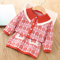 Load image into Gallery viewer, 2 Pieces Set Baby Kid Girls Cartoon Crochet Print Cardigan And Skirts Wholesale 230105493

