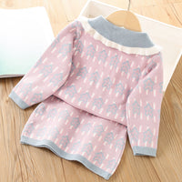 Load image into Gallery viewer, 2 Pieces Set Baby Kid Girls Cartoon Crochet Print Cardigan And Skirts Wholesale 230105493
