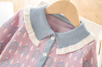 Load image into Gallery viewer, 2 Pieces Set Baby Kid Girls Cartoon Crochet Print Cardigan And Skirts Wholesale 230105493
