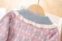 Load image into Gallery viewer, 2 Pieces Set Baby Kid Girls Cartoon Crochet Print Cardigan And Skirts Wholesale 230105493
