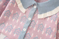 Load image into Gallery viewer, 2 Pieces Set Baby Kid Girls Cartoon Crochet Print Cardigan And Skirts Wholesale 230105493
