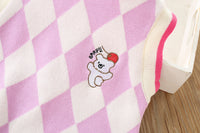 Load image into Gallery viewer, 2 Pieces Set Baby Kid Girls Letters Cartoon Embroidered Cardigan And Checked Dresses Wholesale 230105494
