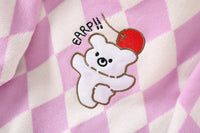 Load image into Gallery viewer, 2 Pieces Set Baby Kid Girls Letters Cartoon Embroidered Cardigan And Checked Dresses Wholesale 230105494
