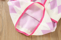 Load image into Gallery viewer, 2 Pieces Set Baby Kid Girls Letters Cartoon Embroidered Cardigan And Checked Dresses Wholesale 230105494
