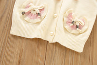Load image into Gallery viewer, 2 Pieces Set Baby Kid Girls Bow Crochet Cardigan And Checked Skirts Wholesale 230105495
