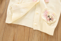Load image into Gallery viewer, 2 Pieces Set Baby Kid Girls Bow Crochet Cardigan And Checked Skirts Wholesale 230105495
