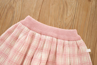 Load image into Gallery viewer, 2 Pieces Set Baby Kid Girls Bow Crochet Cardigan And Checked Skirts Wholesale 230105495
