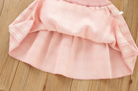 Load image into Gallery viewer, 2 Pieces Set Baby Kid Girls Bow Crochet Cardigan And Checked Skirts Wholesale 230105495
