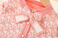 Load image into Gallery viewer, 2 Pieces Set Baby Kid Girls Bow Crochet Cardigan And Skirts Wholesale 230105496
