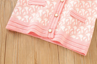 Load image into Gallery viewer, 2 Pieces Set Baby Kid Girls Bow Crochet Cardigan And Skirts Wholesale 230105496
