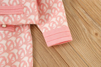 Load image into Gallery viewer, 2 Pieces Set Baby Kid Girls Bow Crochet Cardigan And Skirts Wholesale 230105496
