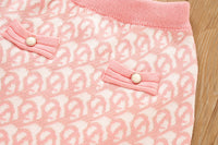 Load image into Gallery viewer, 2 Pieces Set Baby Kid Girls Bow Crochet Cardigan And Skirts Wholesale 230105496
