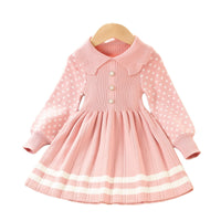 Load image into Gallery viewer, Baby Kid Girls Color-blocking Crochet Dresses Wholesale 230105511
