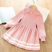 Load image into Gallery viewer, Baby Kid Girls Color-blocking Crochet Dresses Wholesale 230105511

