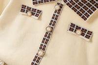 Load image into Gallery viewer, 2 Pieces Set Baby Kid Girls Color-blocking Checked Crochet Cardigan And Skirts Wholesale 230105516
