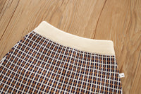 Load image into Gallery viewer, 2 Pieces Set Baby Kid Girls Color-blocking Checked Crochet Cardigan And Skirts Wholesale 230105516
