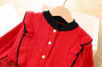 Load image into Gallery viewer, 2 Pieces Set Baby Kid Girls Color-blocking Crochet Cardigan And Skirts Wholesale 230105518
