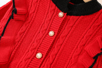 Load image into Gallery viewer, 2 Pieces Set Baby Kid Girls Color-blocking Crochet Cardigan And Skirts Wholesale 230105518
