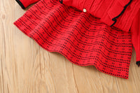 Load image into Gallery viewer, 2 Pieces Set Baby Kid Girls Color-blocking Crochet Cardigan And Skirts Wholesale 230105518
