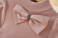 Load image into Gallery viewer, Baby Kid Girls Color-blocking Bow Crochet Dresses Wholesale 230105526
