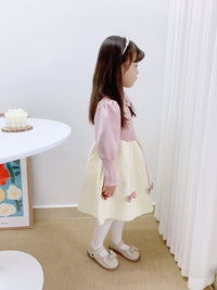 Load image into Gallery viewer, Baby Kid Girls Color-blocking Bow Crochet Dresses Wholesale 230105526
