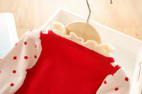 Load image into Gallery viewer, Baby Kid Girls Color-blocking Polka dots Bow Crochet Dresses Wholesale 230105527
