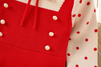 Load image into Gallery viewer, Baby Kid Girls Color-blocking Polka dots Bow Crochet Dresses Wholesale 230105527
