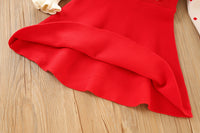 Load image into Gallery viewer, Baby Kid Girls Color-blocking Polka dots Bow Crochet Dresses Wholesale 230105527
