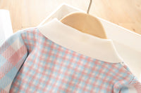 Load image into Gallery viewer, 2 Pieces Set Baby Kid Girls Color-blocking Checked Crochet Cardigan And Skirts Wholesale 230105536
