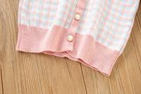 Load image into Gallery viewer, 2 Pieces Set Baby Kid Girls Color-blocking Checked Crochet Cardigan And Skirts Wholesale 230105536
