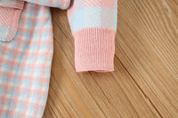 Load image into Gallery viewer, 2 Pieces Set Baby Kid Girls Color-blocking Checked Crochet Cardigan And Skirts Wholesale 230105536
