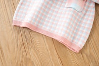 Load image into Gallery viewer, 2 Pieces Set Baby Kid Girls Color-blocking Checked Crochet Cardigan And Skirts Wholesale 230105536
