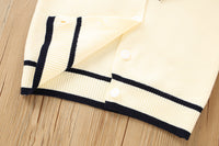 Load image into Gallery viewer, 2 Pieces Set Baby Kid Girls Color-blocking Bow Crochet Cardigan And Solid Color Skirts Wholesale 230105539
