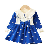 Load image into Gallery viewer, Baby Kid Girls Color-blocking Flower Bow Crochet Dresses Wholesale 230105546
