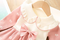 Load image into Gallery viewer, Baby Kid Girls Color-blocking Flower Bow Crochet Dresses Wholesale 230105546
