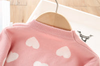 Load image into Gallery viewer, 2 Pieces Set Baby Kid Girls Valentine&#39;s Day Love heart Crochet Sweaters And Solid Color Skirts Wholesale 230105582
