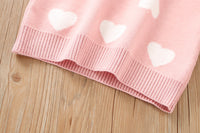 Load image into Gallery viewer, 2 Pieces Set Baby Kid Girls Valentine&#39;s Day Love heart Crochet Sweaters And Solid Color Skirts Wholesale 230105582
