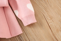 Load image into Gallery viewer, 2 Pieces Set Baby Kid Girls Valentine&#39;s Day Love heart Crochet Sweaters And Solid Color Skirts Wholesale 230105582
