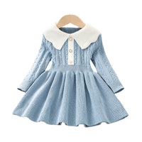 Load image into Gallery viewer, Baby Kid Girls Color-blocking Crochet Dresses Wholesale 230105583

