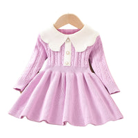 Load image into Gallery viewer, Baby Kid Girls Color-blocking Crochet Dresses Wholesale 230105583
