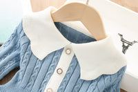 Load image into Gallery viewer, Baby Kid Girls Color-blocking Crochet Dresses Wholesale 230105583
