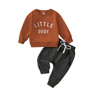 Load image into Gallery viewer, 2 Pieces Set Baby Kid Boys Letters Tops And Solid Color Ribbon Pants Wholesale 230105584
