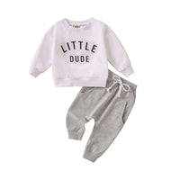 Load image into Gallery viewer, 2 Pieces Set Baby Kid Boys Letters Tops And Solid Color Ribbon Pants Wholesale 230105584
