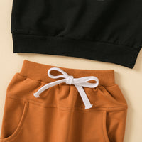 Load image into Gallery viewer, 2 Pieces Set Baby Kid Boys Letters Tops And Solid Color Ribbon Pants Wholesale 230105584
