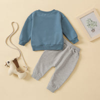 Load image into Gallery viewer, 2 Pieces Set Baby Kid Boys Letters Tops And Solid Color Ribbon Pants Wholesale 230105584
