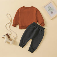 Load image into Gallery viewer, 2 Pieces Set Baby Kid Boys Letters Tops And Solid Color Ribbon Pants Wholesale 230105584
